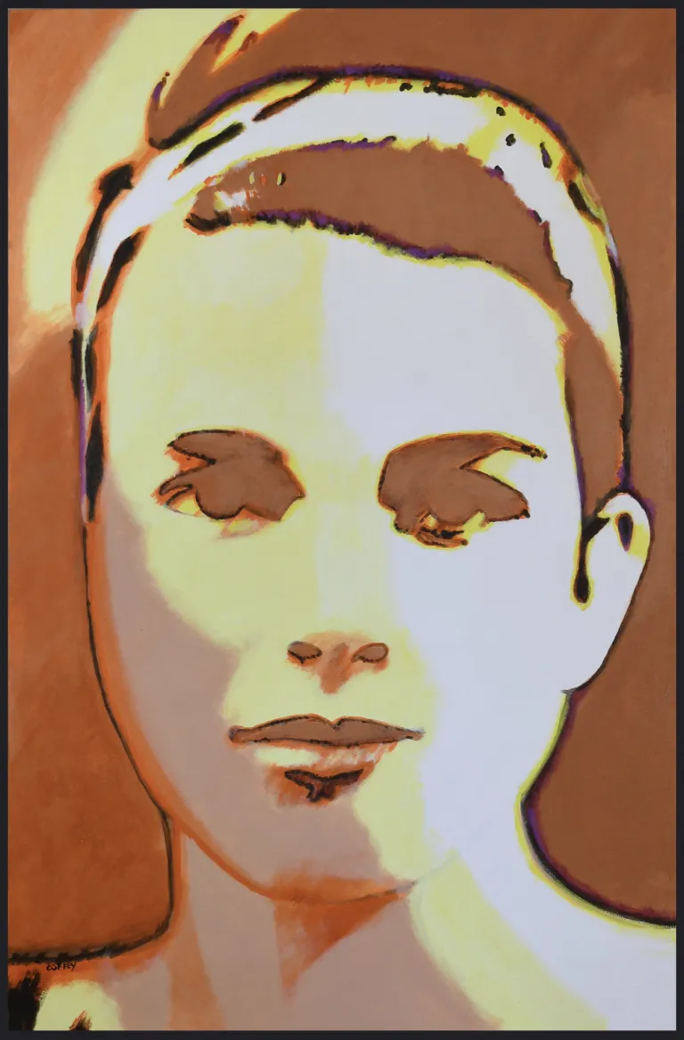 Abstract portrait of a woman using gradients of brown