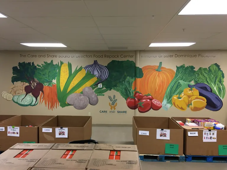 mural of different local fruits and vegetables 