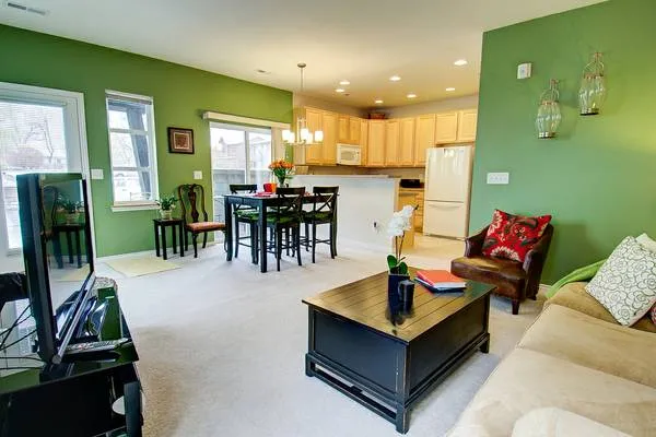 Living area includes Livingroom eating area and kitchen view