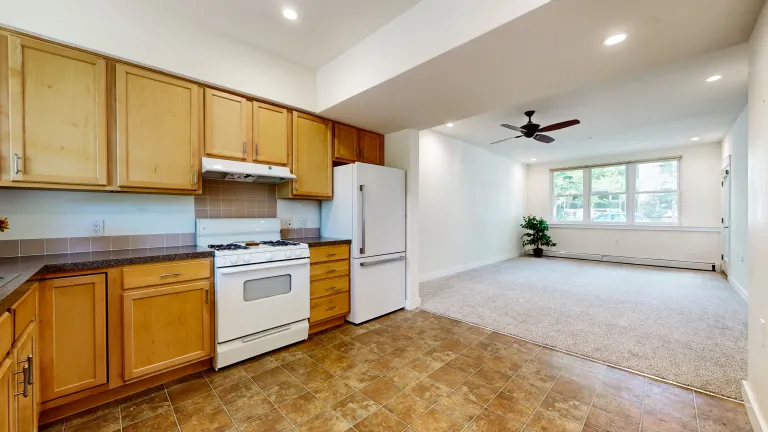 Open kitchen and living room