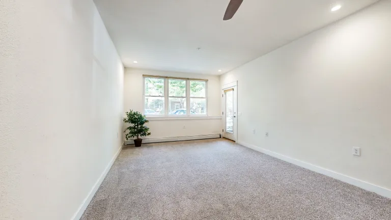 Bedroom with large window