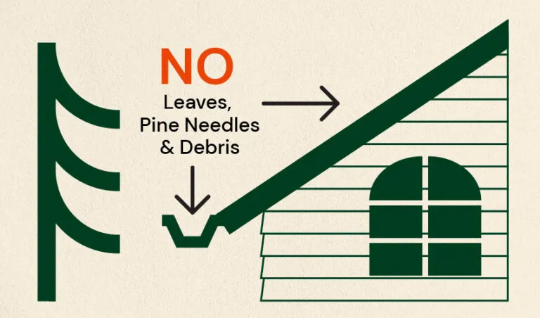 remove leaves, pine needles, and debris from your home's roof and gutter