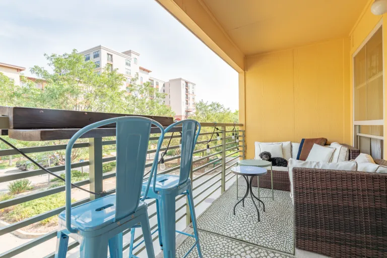 Patio view chairs table 