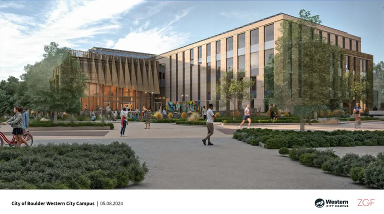 Large plaza area outside building with opportunity for people to hangout 