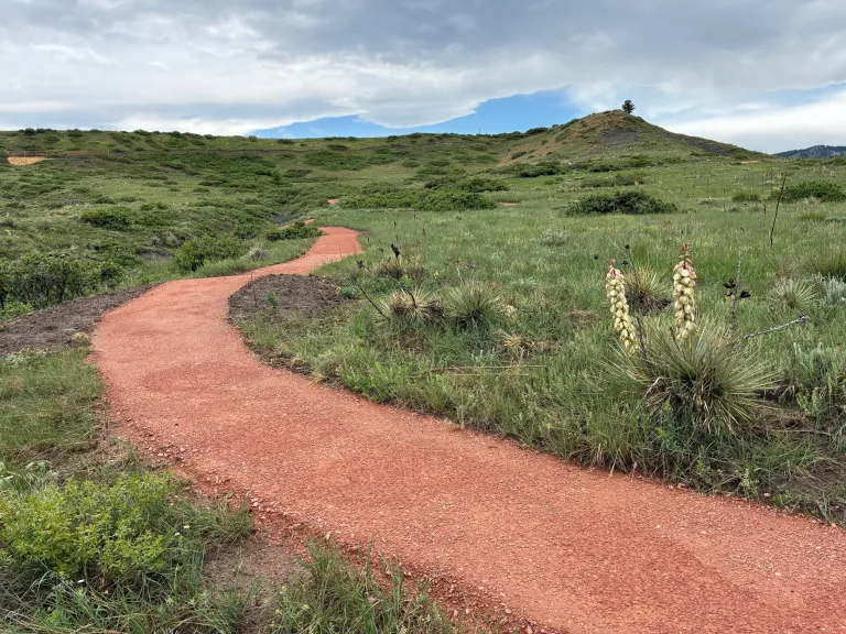 Shale Trail winding through green grasslands