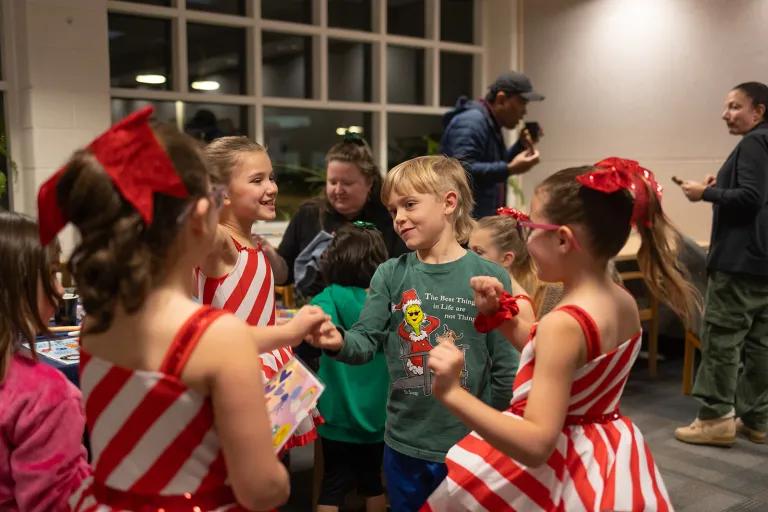friends celebrate after the concert