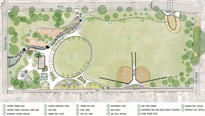 diagram of final draft plan of park improvements