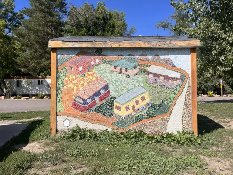 Colorful mosaic of a neighborhood