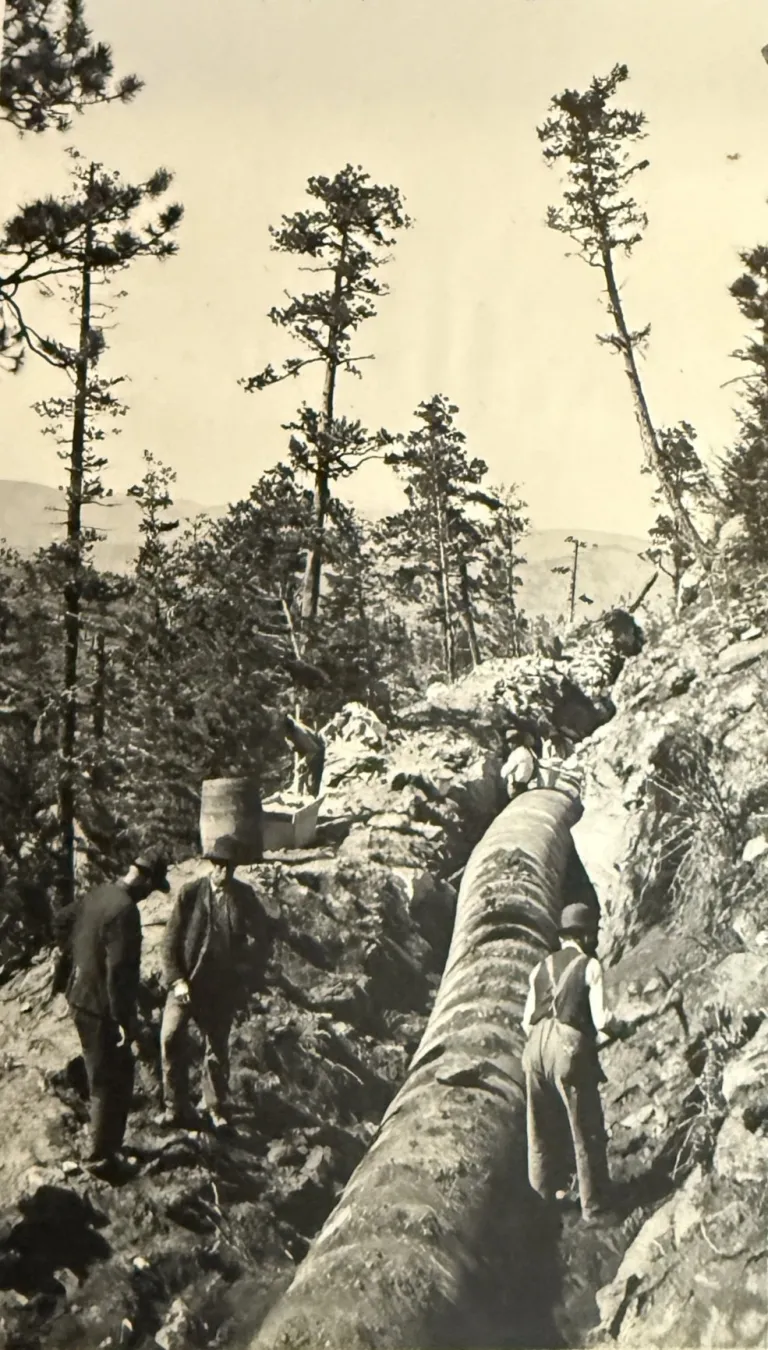 Undated, the gravity line under construction.