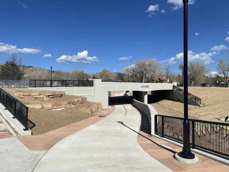 multi-use path and bike/pedestrian underpass beneath road 