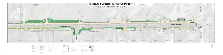 Sumac Avenue Overall Improvement Map continued; details proceeding image on project webpage