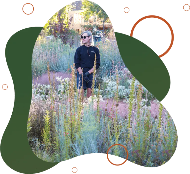 Kevin Philip Williams in a garden