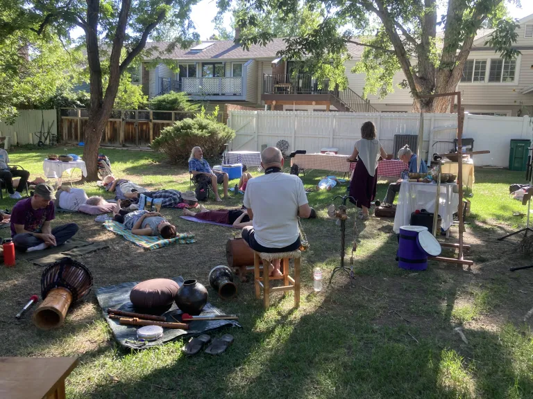 Neighbors enjoying a sound bath
