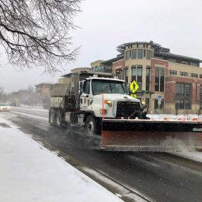 Boulder snow plow clearing the road