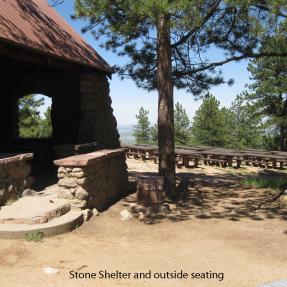 Stone Shelter and Outside Seating