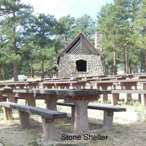 Picnic Tables at Stone Shelter
