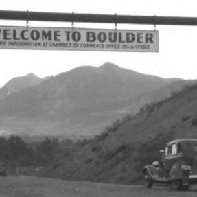 Antique Welcome to Boulder sign