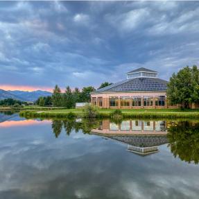 East Boulder Community Center at sunset