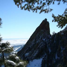 View from 1st/2nd Flatiron Trail in winter