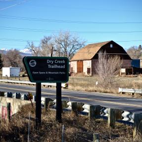 Dry Creek Trailhead sign
