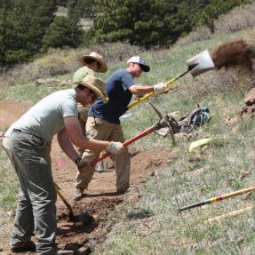 Volunteers working on Homestead Trail
