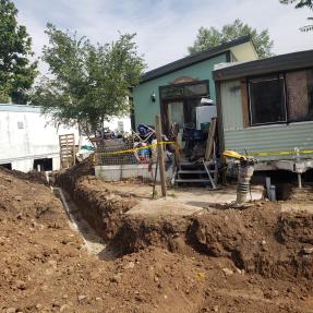Ponderosa water lateral to mobile home