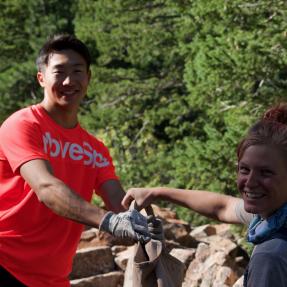 Volunteers working on Royal Arch Trail