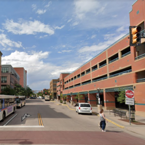 Downtown Boulder Station 14th Street looking north of canyon 