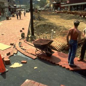 Pearl Street Mall construction in 1976