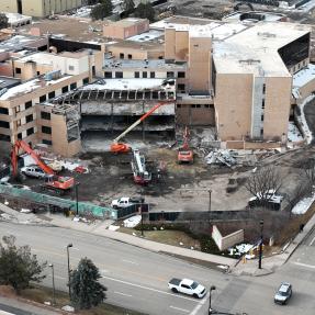 Boulder Community Hospital deconstruction aerial photograph