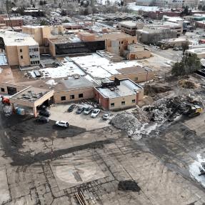 Boulder Community Hospital deconstruction aerial photograph