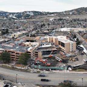 Boulder Community Hospital deconstruction aerial photograph