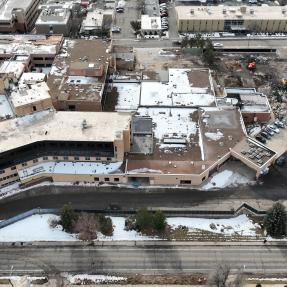 Boulder Community Hospital deconstruction aerial photograph