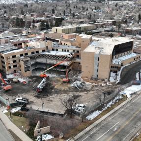 Boulder Community Hospital deconstruction aerial photograph