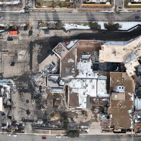 Boulder Community Hospital deconstruction aerial photograph
