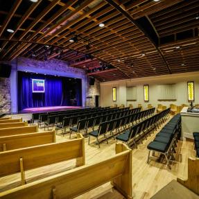eTown Hall's performance venue and stage image
