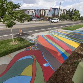 North Boulder public art - colorful pavement painting