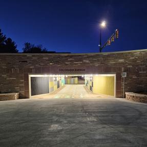 30th and Colorado Intersection and Underpass at night