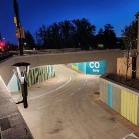 30th and Colorado Intersection and Underpass at night