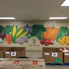 mural of different local fruits and vegetables 