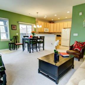 Living area includes Livingroom eating area and kitchen view