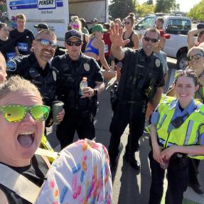 Boulder Police Officers and staff at a community race event in Boulder