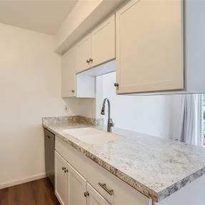 Kitchen views counter tops and sink