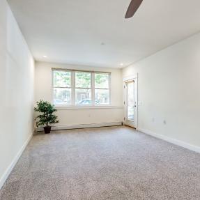 Bedroom with large window