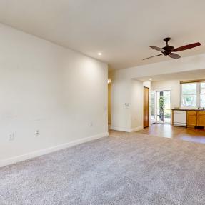 Livingroom view looking at kitchen open space