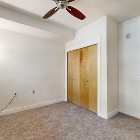 Bedroom view with closet