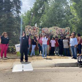 Neighborhood Youth speak at Primos Park Naming Celebration.