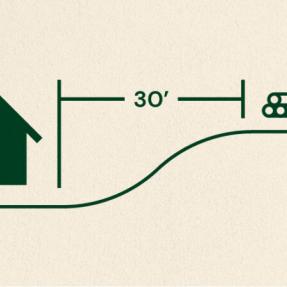 put woodpiles no less than 30 feet from your home or a structure to limit the risk of wildfire spreading