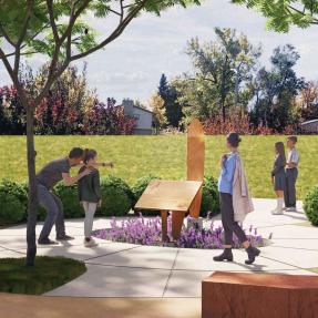 Bill Bower interpretive display artist rendering of area