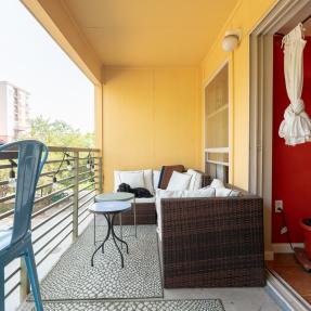 Patio picture with chairs and small table